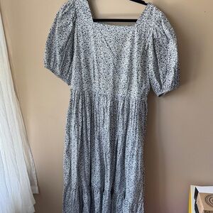 Doen Blue Floral Midi Dress